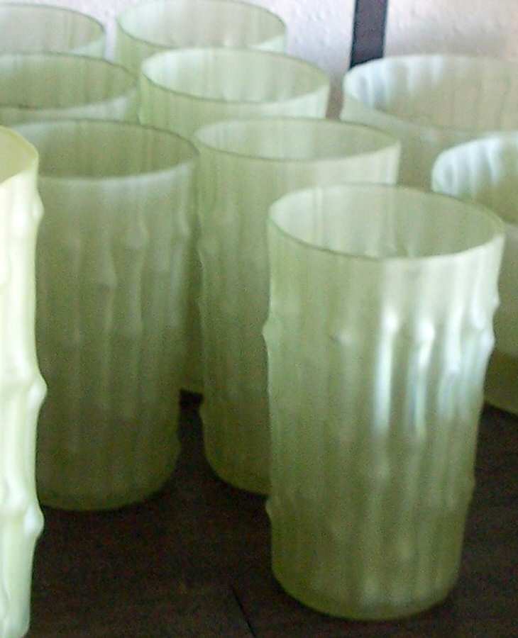 Bambu Green (Verde Frosted) 6 Oz Flat Tumbler by Imperial Glass-Ohio-1