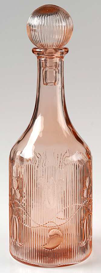 Bellflower Pink Decanter & Stopper by Imperial Glass-Ohio-1