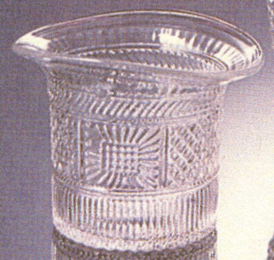 Diamond and Sunburst Clear 4" Topper (Top Hat) by Imperial Glass-Ohio-1