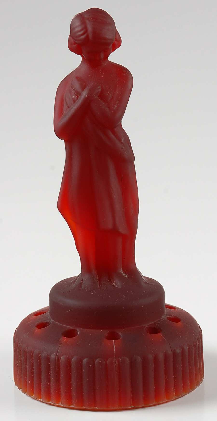 Mirror Images Animals Draped Lady W/Ribbed Base & Holes by Imperial Glass-Ohio-1