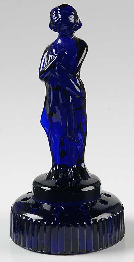 Mirror Images Animals Draped Lady W/Ribbed Base & Holes by Imperial Glass-Ohio-1