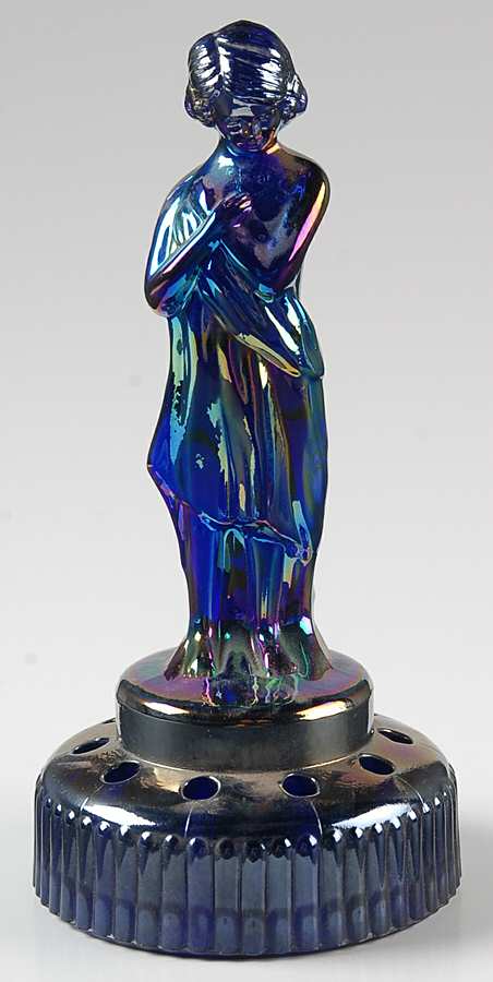 Mirror Images Animals Draped Lady W/Ribbed Base & Holes by Imperial Glass-Ohio-1