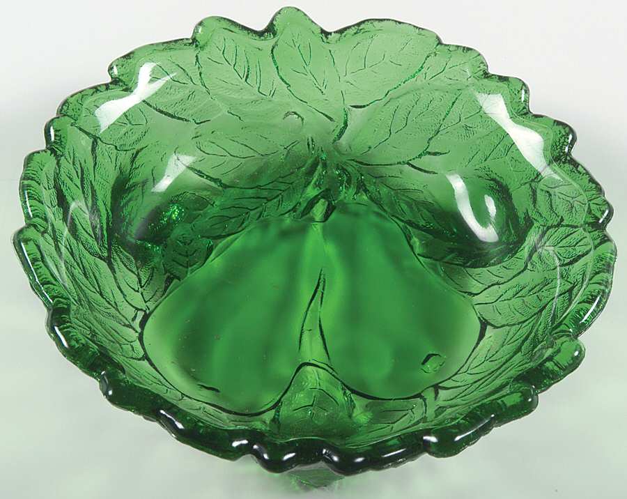 Avocado Green (Dark) 6" Round Relish by Indiana Glass-1