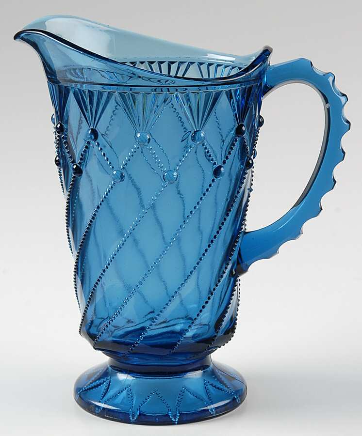 Cord Drapery Blue (Cobalt) 32 Oz Pitcher by Indiana Tumbler and Goblet-1