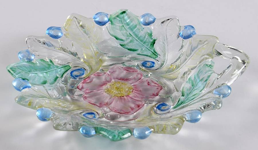 Wild Rose Multi Colored Nappy by Indiana Glass-1