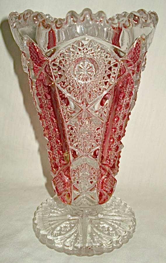 536 Ruby Flashed 6" Flower Vase by Imperial Glass-Ohio-1