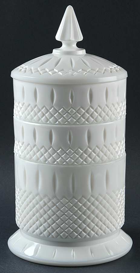 Princess Milk Glass Stackset (4 Piece) Candy Dish with Lid by Indiana Glass-1