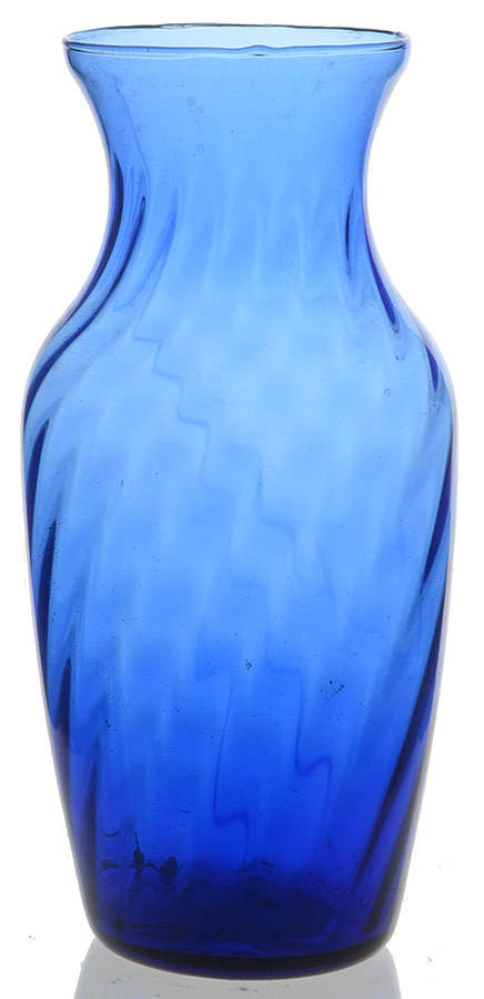 Illusions Cobalt Blue 7" Flower Vase by Indiana Glass-1