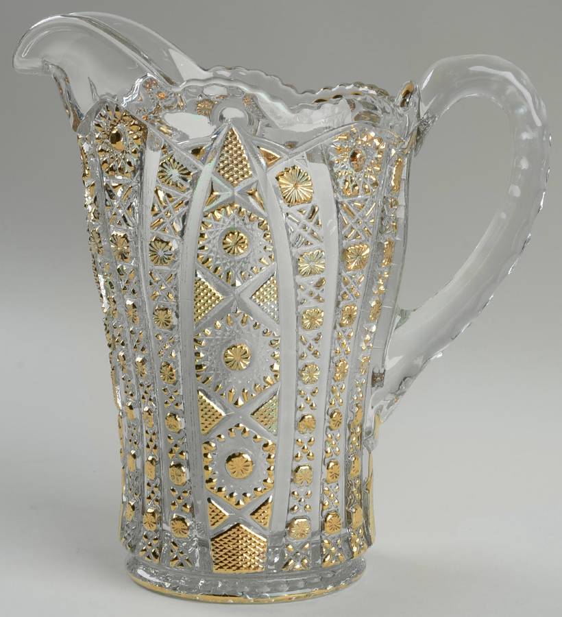 Daisy and Button Gold Accents 32 Oz Pitcher by Imperial Glass-Ohio-1