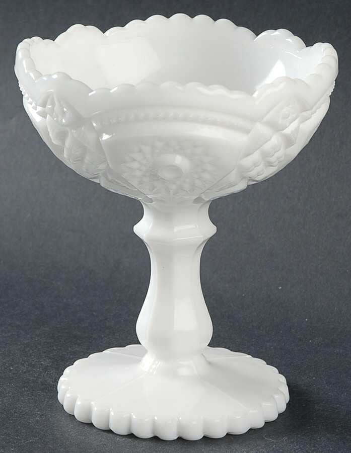Fashion Milkglass Round Compote (Height X Width) by Imperial Glass-Ohio-1