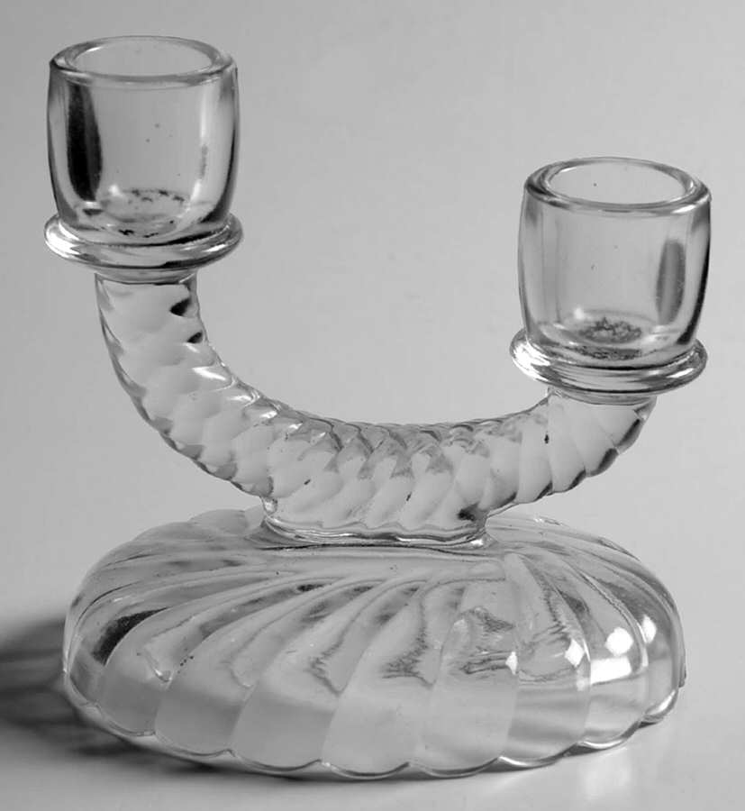 Newbound Clear Double Light Candlestick by Imperial Glass-Ohio-1