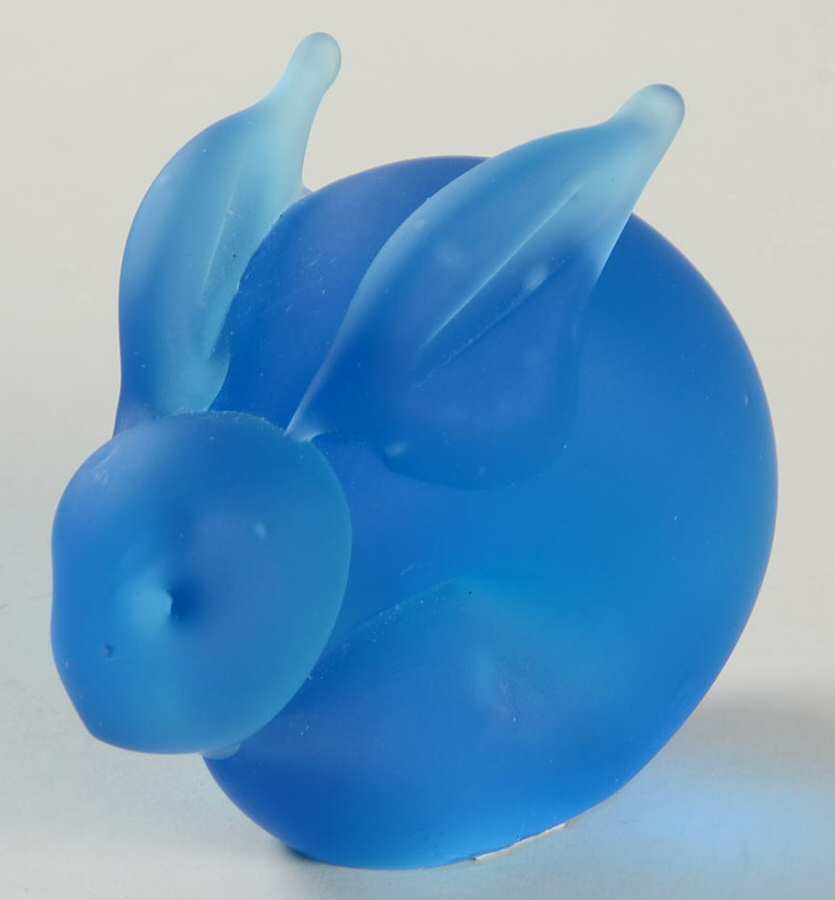 Animals & Figurines Small Blue Satin Rabbit by Interpur-1