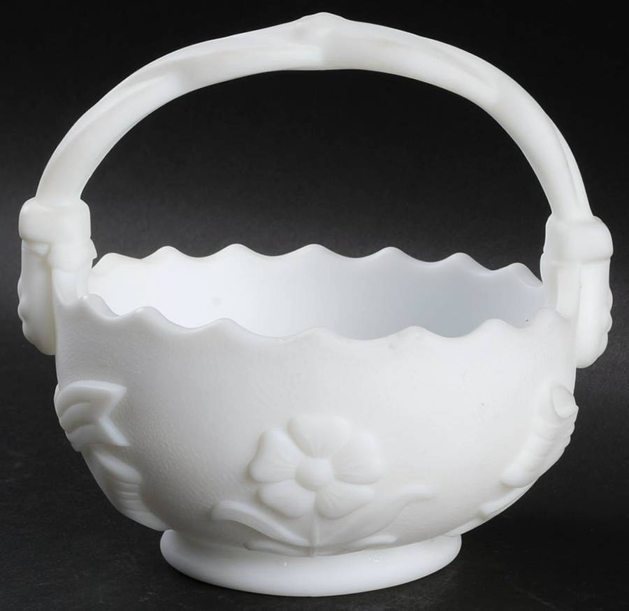 Pansy Milkglass (Doeskin) 5" Basket by Imperial Glass-Ohio-1