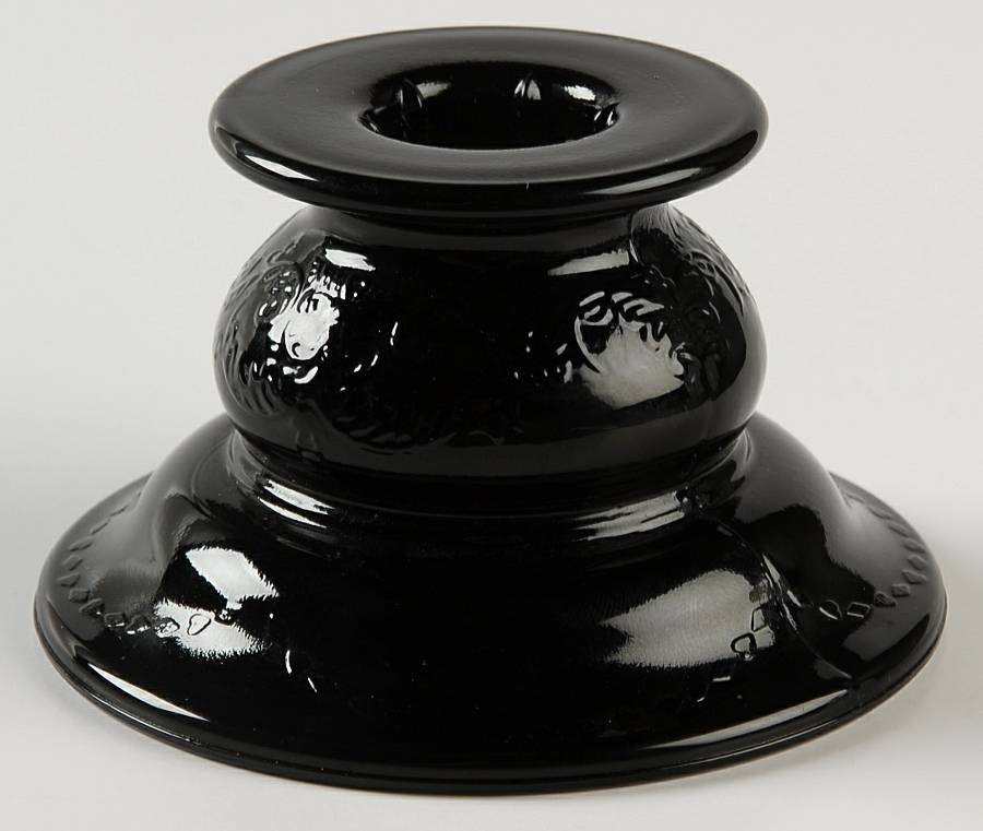 Recollection Black Single Light Candlestick by Indiana Glass-1