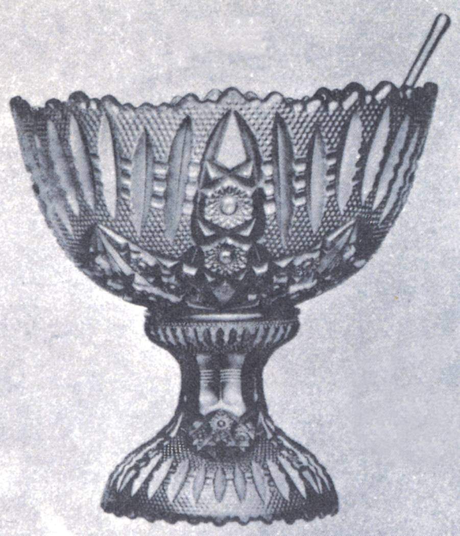 464 Clear Punch Bowl with Stand by Imperial Glass-Ohio-1