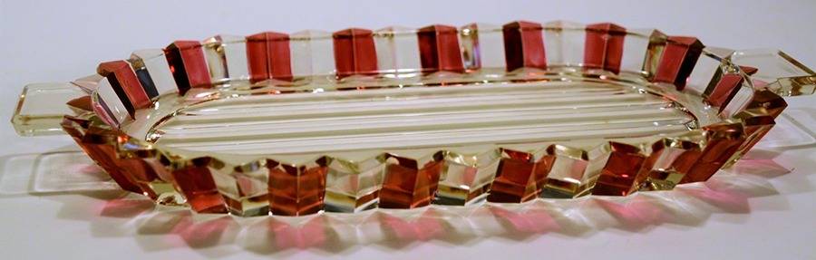 1005 Ruby Flash Mini Creamer/Sugar, Tray Only by Indiana Glass-1