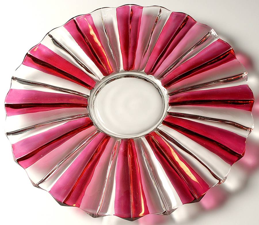1005 Ruby Flash Punch Bowl Underplate by Indiana Glass-1