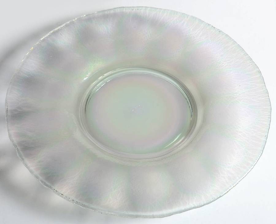 Wide Panel White (Carnival) 10" Round Platter by Imperial Glass-Ohio-1