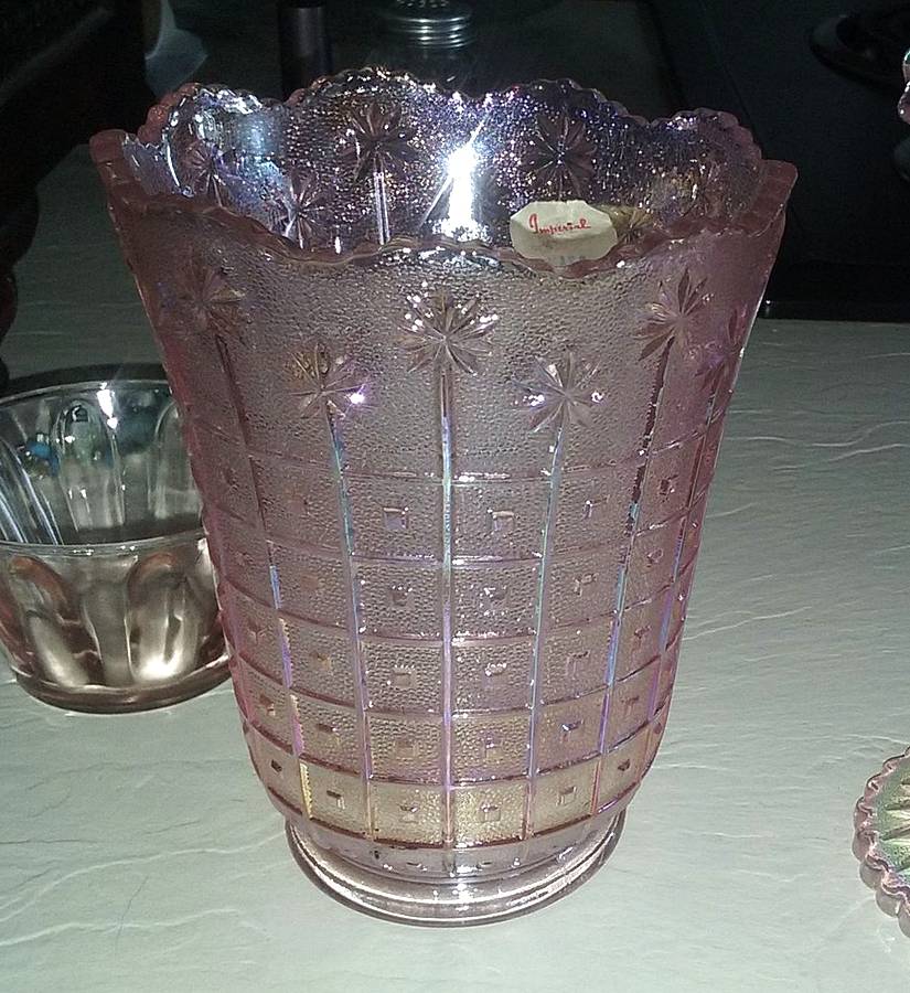 42752-Pink Carnival 5" Flower Vase by Imperial Glass-Ohio-1