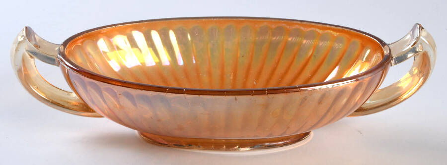 Lustre and Clear Marigold (Carnival) Pickle Dish by Imperial Glass-Ohio-1
