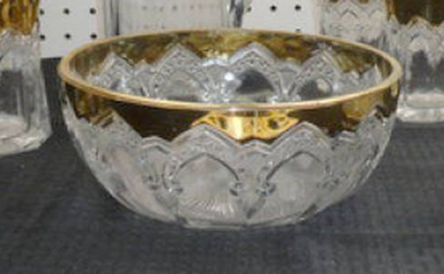 Gothic Windows (Gold Trim) Large Fruit Bowl by Indiana Glass-1