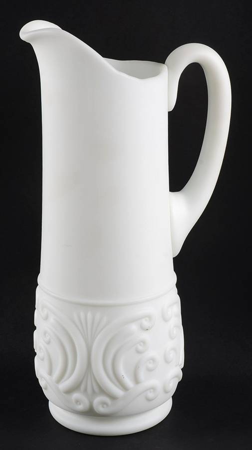 Scroll-Milk Glass (Doeskin) 24 Oz Pitcher by Imperial Glass-Ohio-1