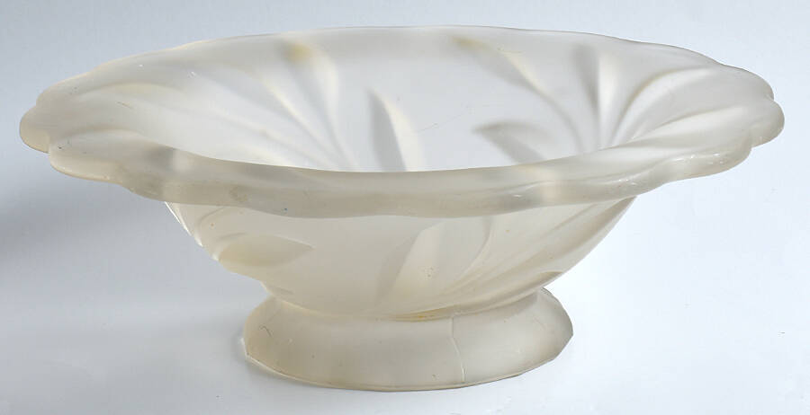 Willow Frost Pink Yellow 12" Footed Bowl by Indiana Glass-1