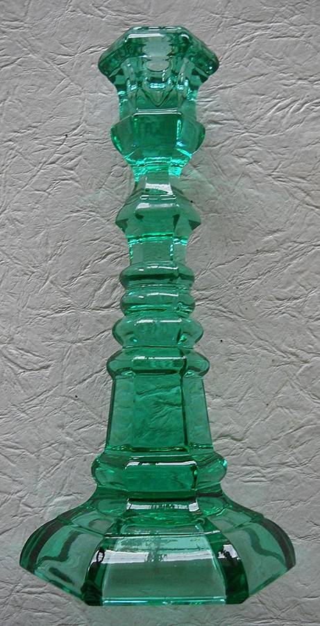 Argus Teal 9" Single Light Candlestick by Indiana Glass-1