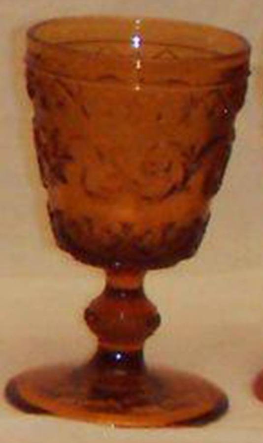 Scroll Amber Water Goblet by Ivima-1