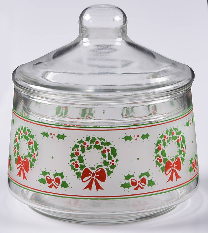 Victorian Christmas Candy Dish & Lid by Indiana Glass-1