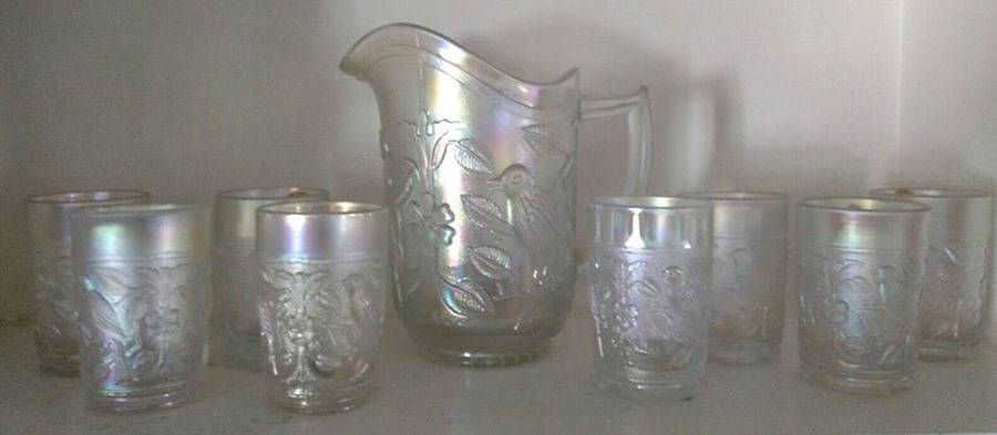 Robin White Carnival Flat Tumbler by Imperial Glass-Ohio-1