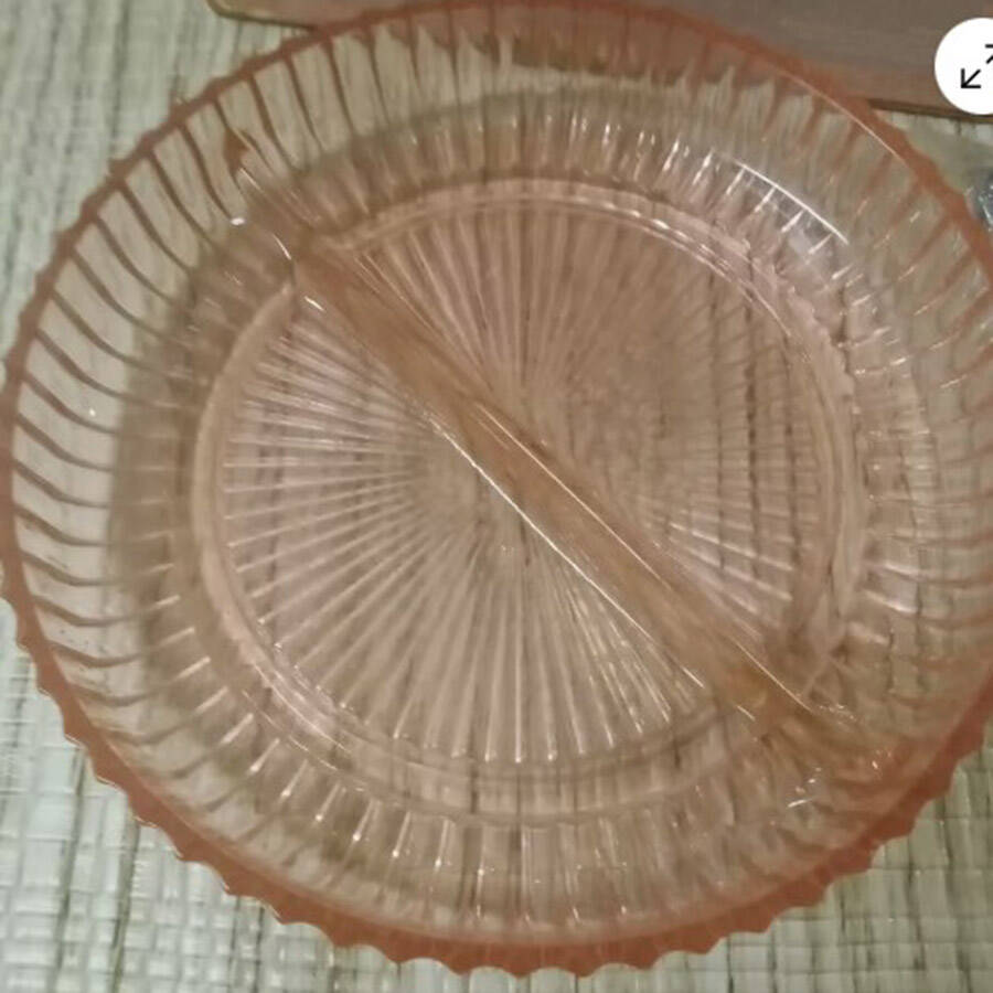 Special Occasions-Pink 7" Round 2 Part Relish by Indiana Glass-1