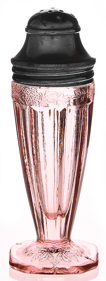 Adam Pink Footed Shaker & Metal Lid by Jeannette-1