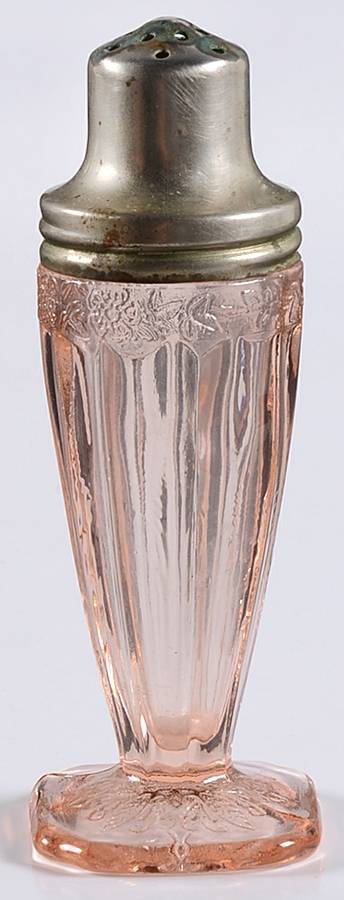 Adam Pink Footed Shaker & Metal Lid by Jeannette-1