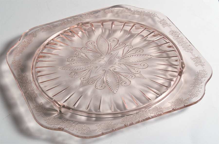 Adam Pink Footed Cake Plate by Jeannette-1