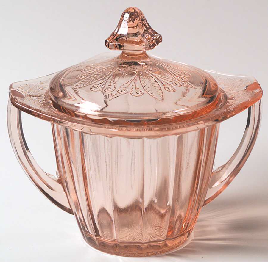 Adam Pink Sugar Bowl & Lid by Jeannette-1