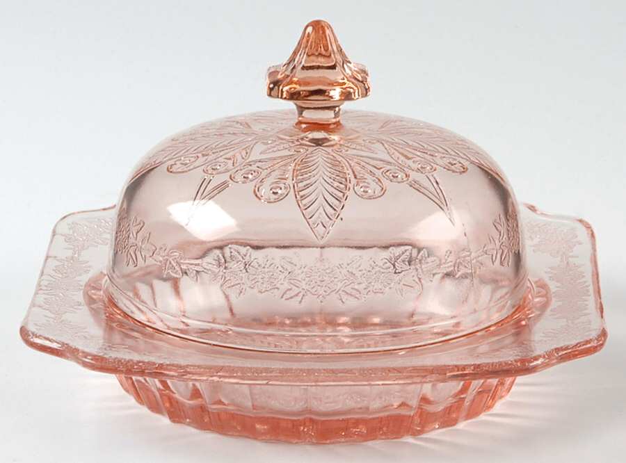 Adam Pink Round Covered Butter by Jeannette-1