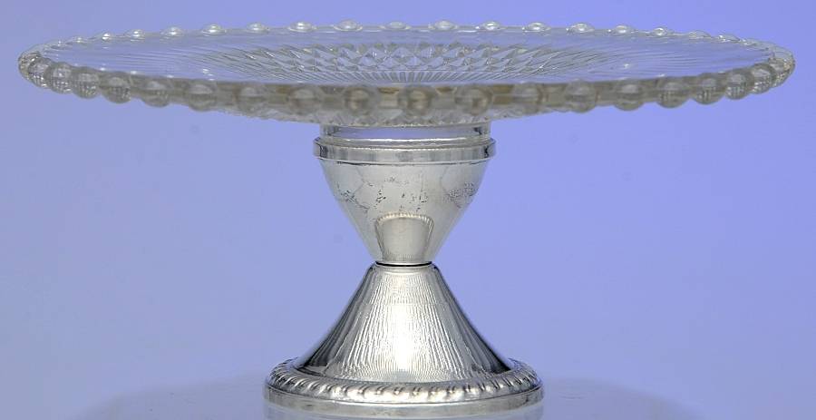 Anniversary Clear Compote Peg & Sterling Base by Jeannette-1