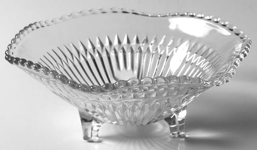 Anniversary Clear 3-Footed Open Candy Dish by Jeannette-1
