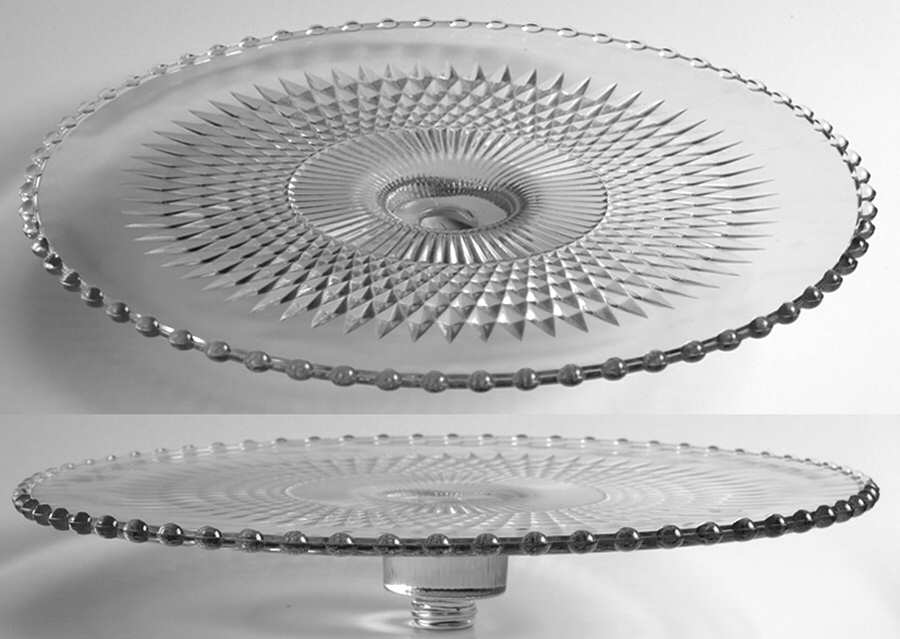 Anniversary Clear Cake Salver (Peg) by Jeannette-1