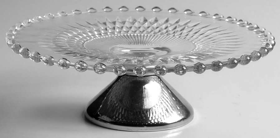 Anniversary Clear 6" Tidbit with Metal Stand by Jeannette-1