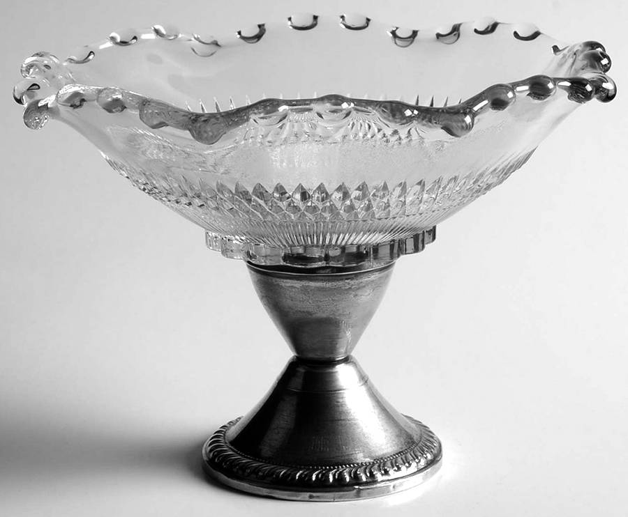 Anniversary Clear 5" Screw Peg Nappy & Sterling Base by Jeannette-1