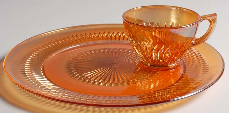 Anniversary Iridescent Snack Plate & Cup Set by Jeannette-1