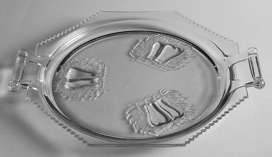 Baltimore Pear Clear Handled Cake Plate by Jeannette-1