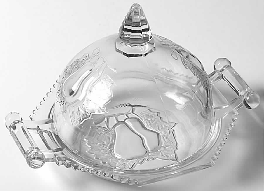 Baltimore Pear Clear Round Covered Butter by Jeannette-1