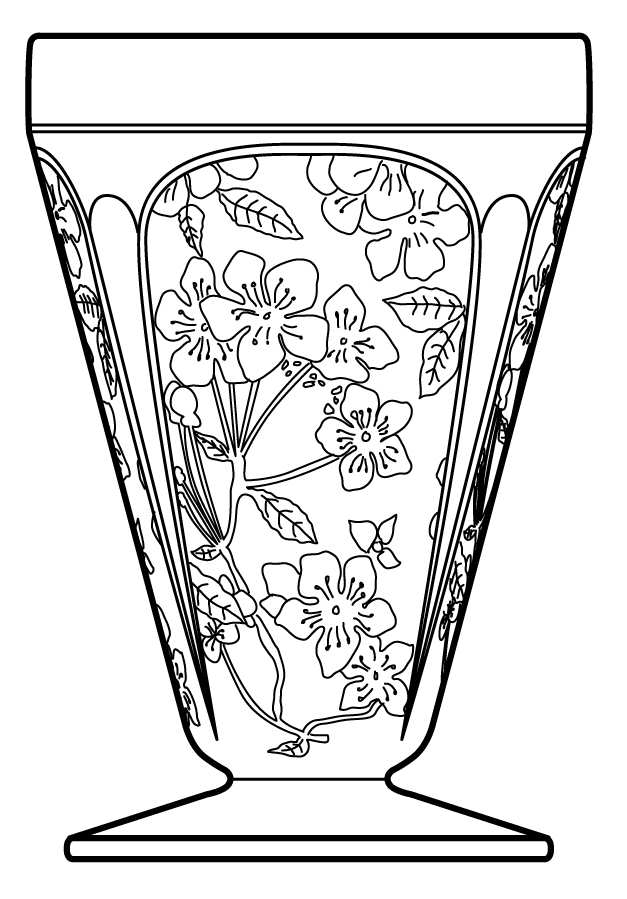 Cherry Blossom Clear 4 Oz Footed Tumbler by Jeannette-1