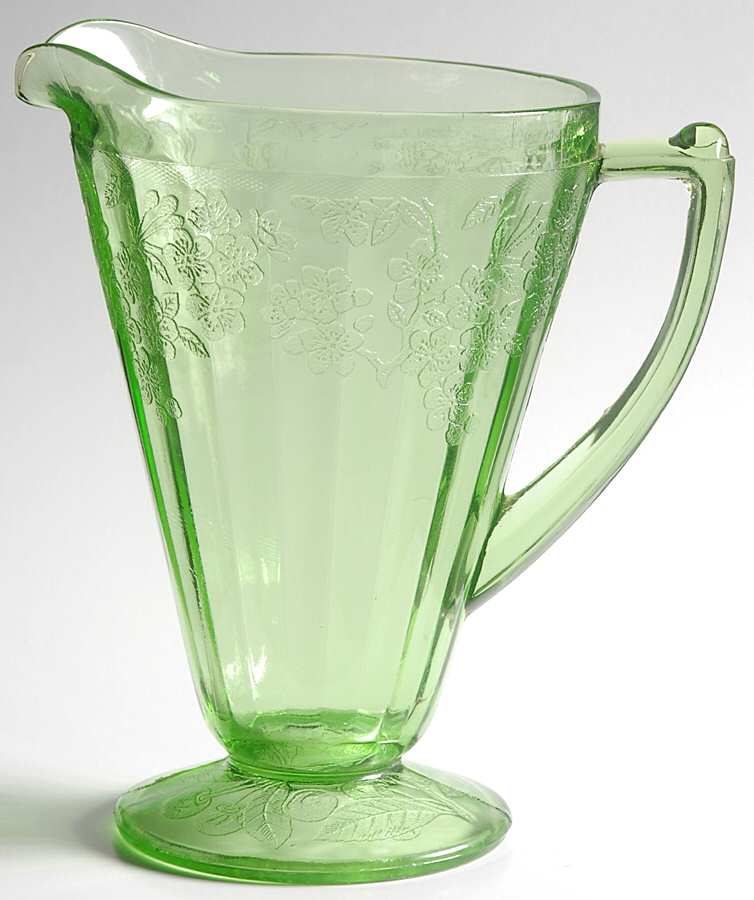 Cherry Blossom Green 36 Oz Cone Shape Pitcher by Jeannette-1