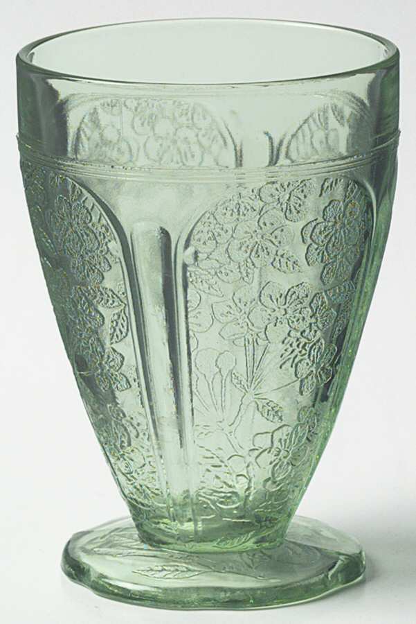 Cherry Blossom Green 8 Oz Footed Tumbler by Jeannette-1