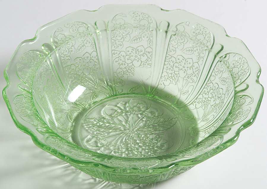 Cherry Blossom Green Cereal Bowl by Jeannette-1
