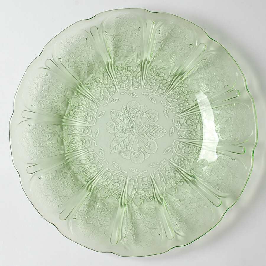 Cherry Blossom Green Dinner Plate by Jeannette-1